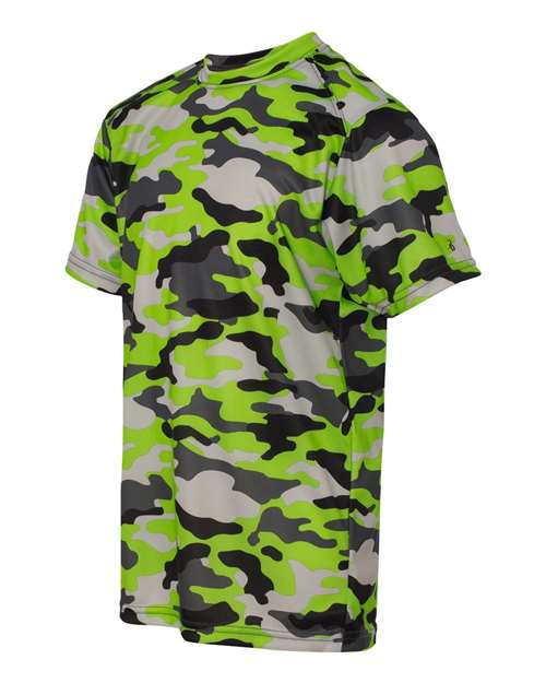Badger 2181 Youth Camo T-Shirt - Lime - side