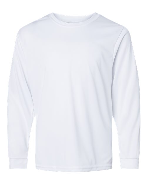 C2 Sport 5204 Youth Performance Long Sleeve T-Shirt - White - front