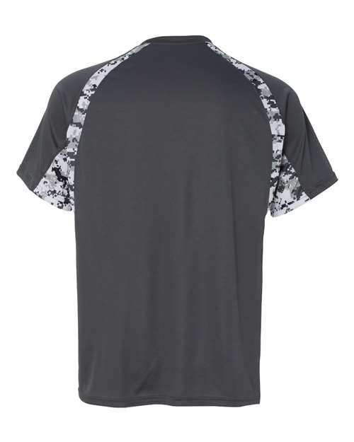 Badger 4140 Men's Hook Digital T-Shirt - Graphite/ White - back