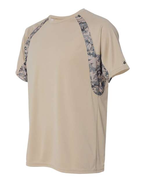 Badger 4140 Men's Hook Digital T-Shirt - Sand/ Sand Digital - side