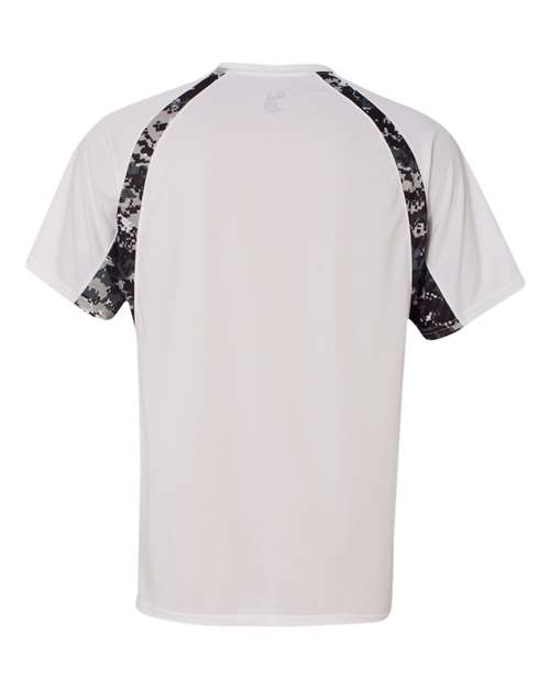 Badger 4140 Men's Hook Digital T-Shirt - White/ Black - back