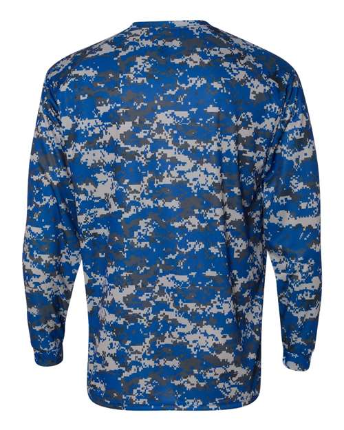 Badger 4184 Men's Digital Camo Long Sleeve T-Shirt - Royal Digital - back