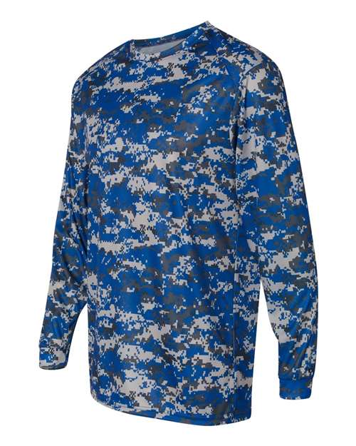Badger 4184 Men's Digital Camo Long Sleeve T-Shirt - Royal Digital - side