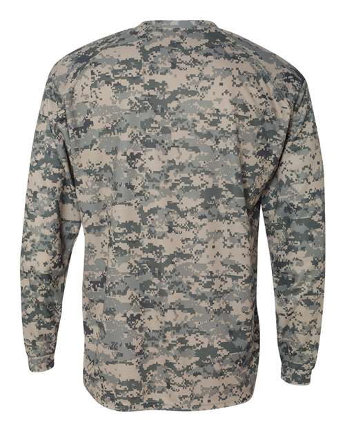Badger 4184 Men's Digital Camo Long Sleeve T-Shirt - Sand Digital - back