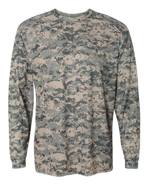 Badger 4184 Men's Digital Camo Long Sleeve T-Shirt - Sand Digital - front