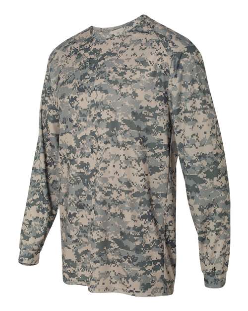 Badger 4184 Men's Digital Camo Long Sleeve T-Shirt - Sand Digital - side