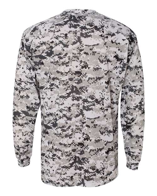 Badger 4184 Men's Digital Camo Long Sleeve T-Shirt - White Digital - back