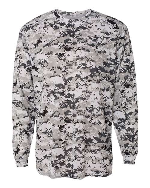 Badger 4184 Men's Digital Camo Long Sleeve T-Shirt - White Digital - front