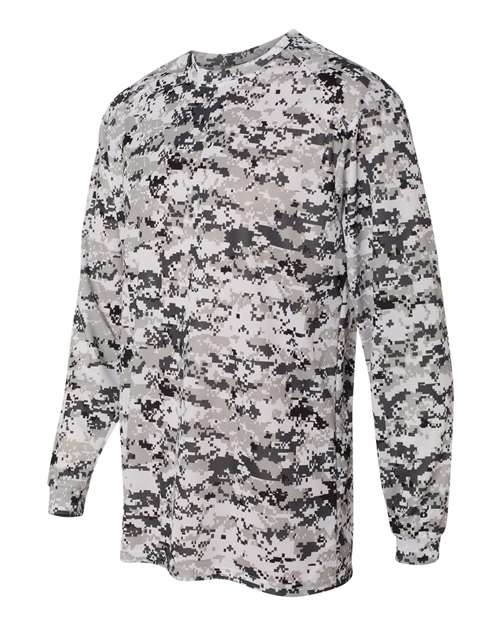 Badger 4184 Men's Digital Camo Long Sleeve T-Shirt - White Digital - side