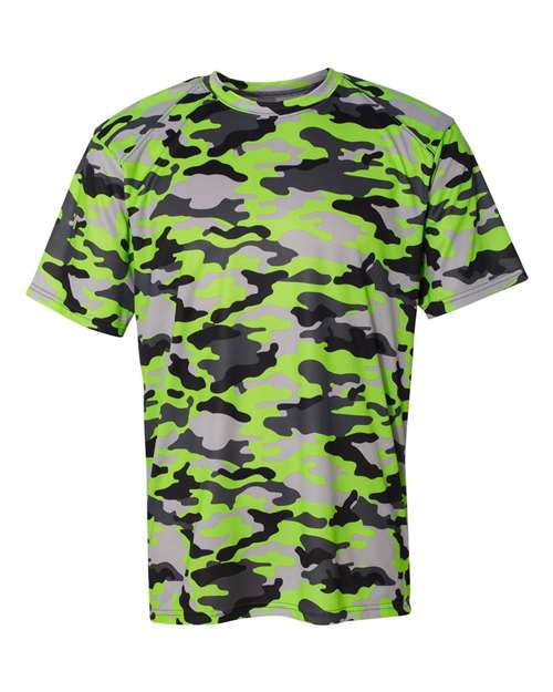 Badger 4181 Men's Camo T-Shirt - Lime - front
