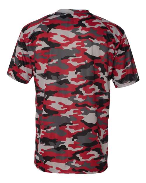 Badger 4181 Men's Camo T-Shirt - Red - back