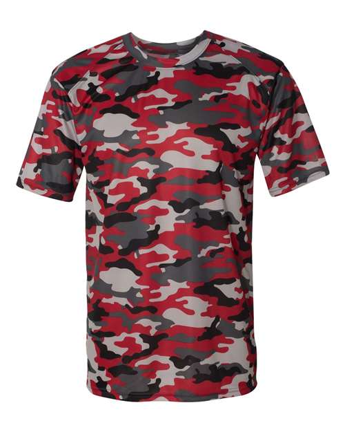 Badger 4181 Men's Camo T-Shirt - Red - front