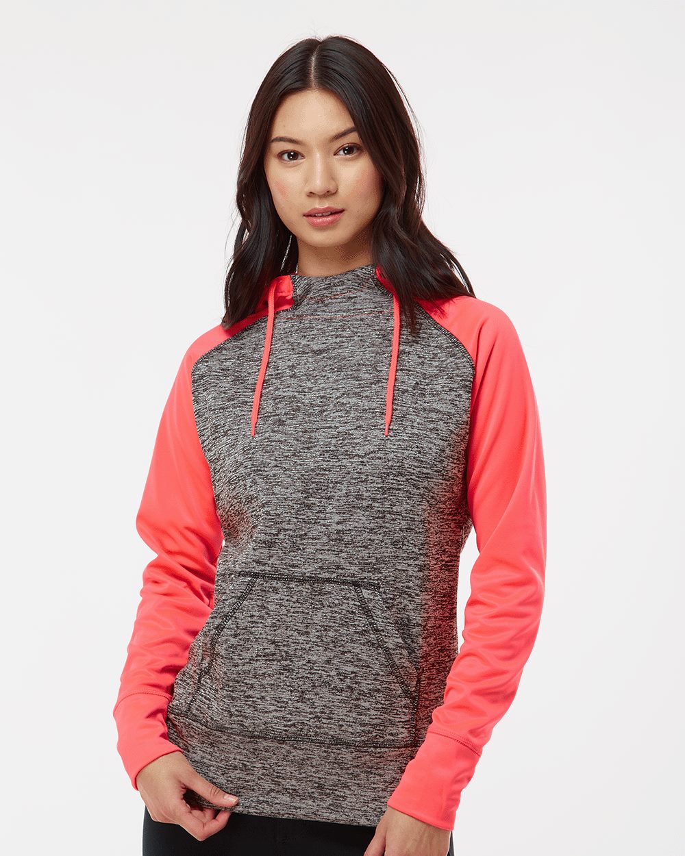 J. America 8618 Women’s Colorblocked Cosmic Fleece Hooded Sweatshirt - style