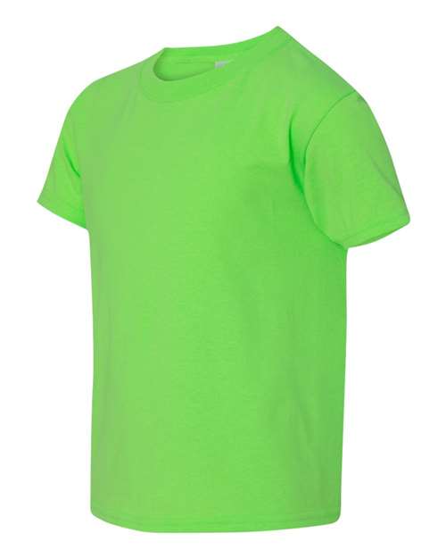 Gildan 5000B Youth Heavy Cotton™ T-Shirt - Neon Green - side