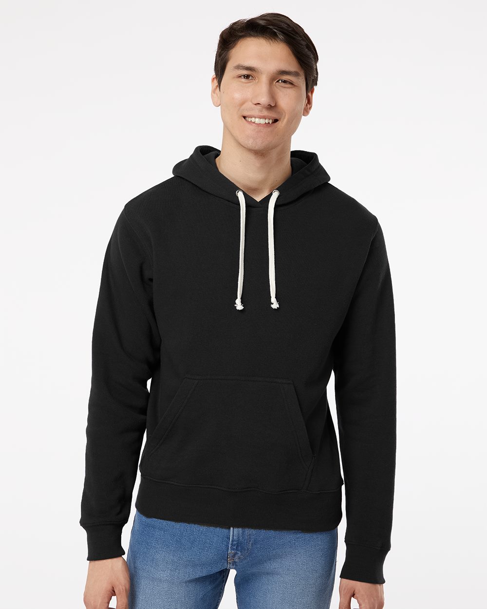 J. America 8871 Men's Triblend Fleece Hooded Sweatshirt - style