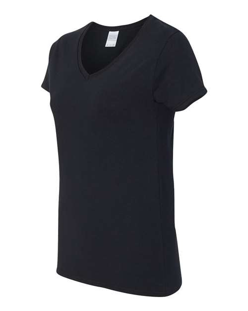 Gildan 5V00L Women's Heavy Cotton™ V-Neck T-Shirt - Black - side