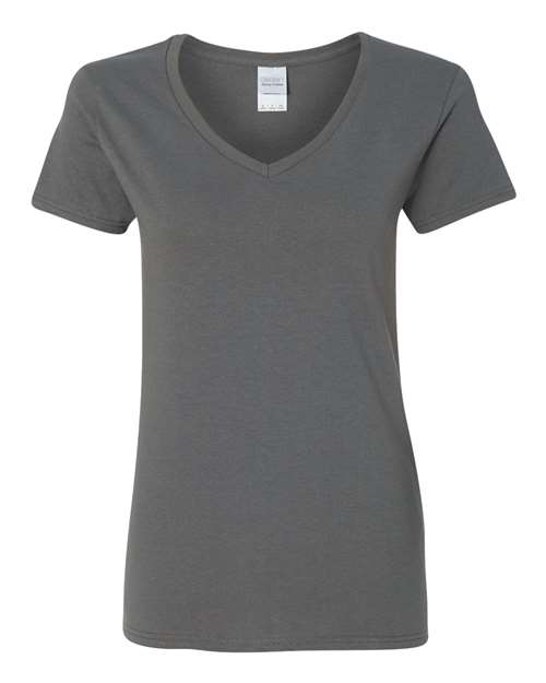 Gildan 5V00L Women's Heavy Cotton™ V-Neck T-Shirt - Charcoal - front
