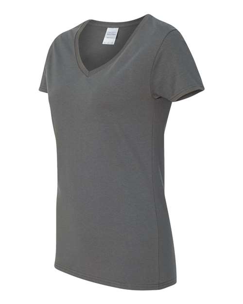 Gildan 5V00L Women's Heavy Cotton™ V-Neck T-Shirt - Charcoal - side