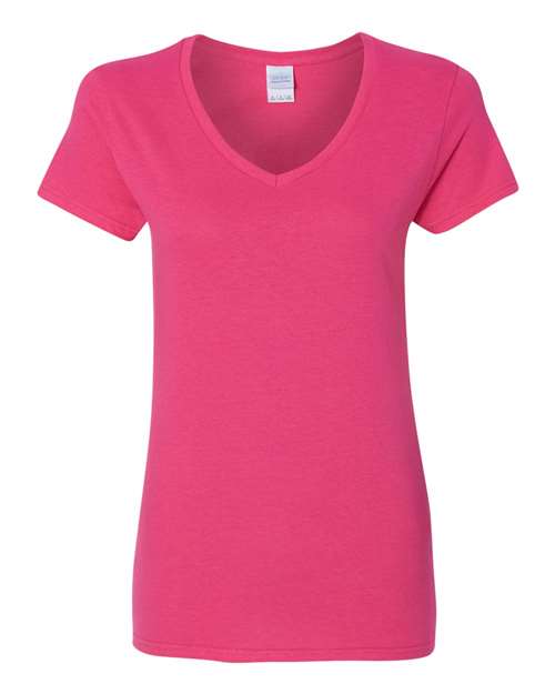 Gildan 5V00L Women's Heavy Cotton™ V-Neck T-Shirt - Heliconia - front