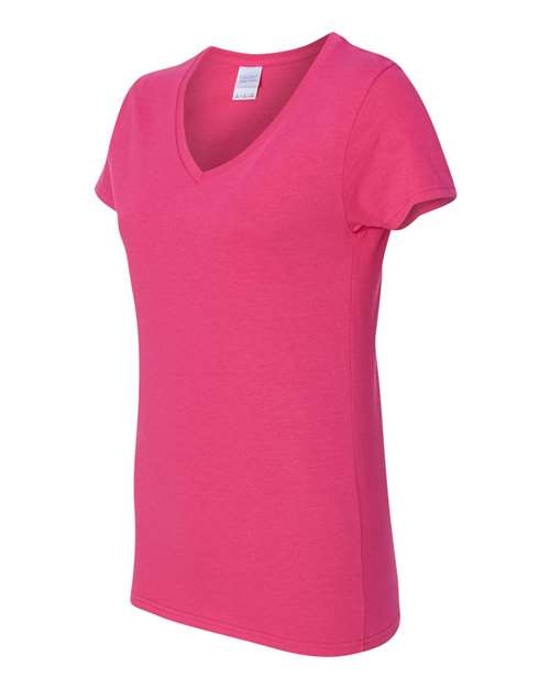 Gildan 5V00L Women's Heavy Cotton™ V-Neck T-Shirt - Heliconia - side
