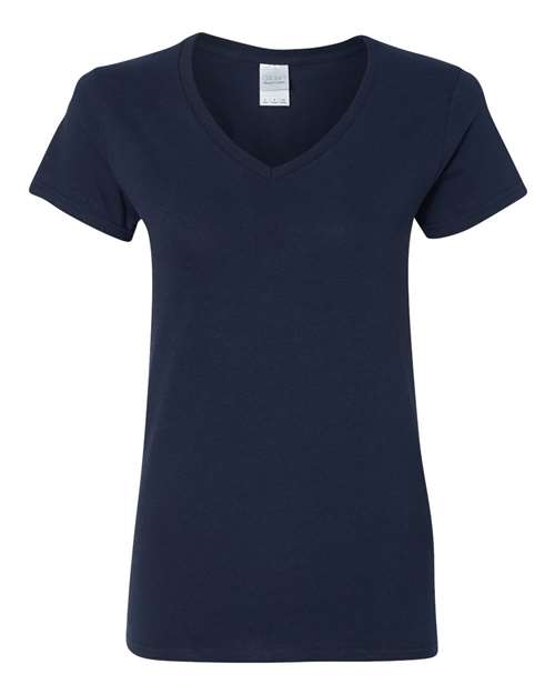 Gildan 5V00L Women's Heavy Cotton™ V-Neck T-Shirt - Navy - front