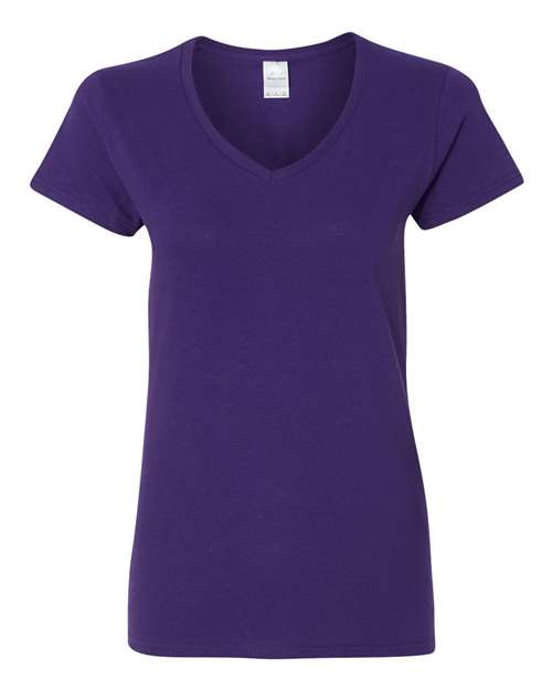 Gildan 5V00L Women's Heavy Cotton™ V-Neck T-Shirt - Purple - front