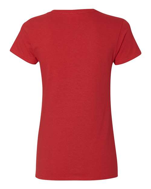 Gildan 5V00L Women's Heavy Cotton™ V-Neck T-Shirt - Red - back