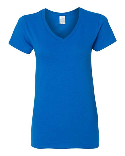Gildan 5V00L Women's Heavy Cotton™ V-Neck T-Shirt - Royal - front