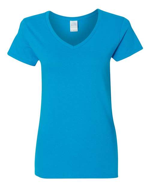 Gildan 5V00L Women's Heavy Cotton™ V-Neck T-Shirt - Sapphire - front