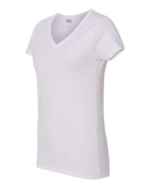 Gildan 5V00L Women's Heavy Cotton™ V-Neck T-Shirt - White - side