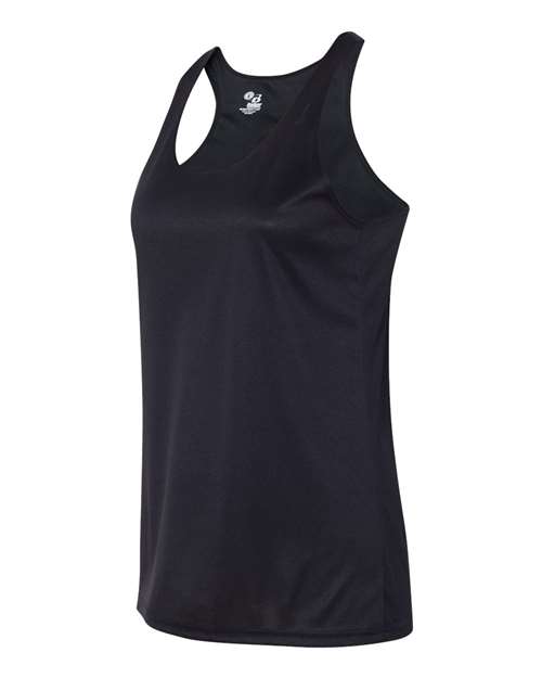 Badger 4166 Women’s B-Core Racerback Tank Top - Black - side