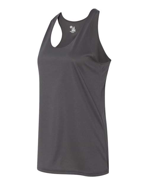Badger 4166 Women’s B-Core Racerback Tank Top - Graphite - side