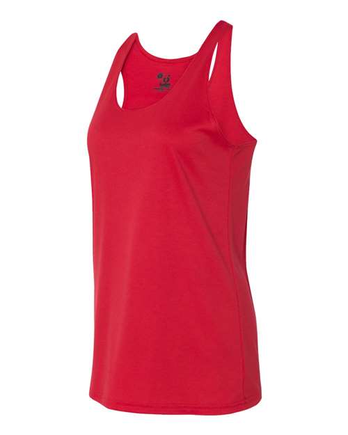 Badger 4166 Women’s B-Core Racerback Tank Top - Red - side