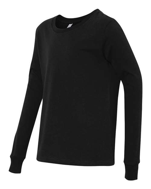 BELLA + CANVAS 3501Y Youth Jersey Long Sleeve Tee - Black - side