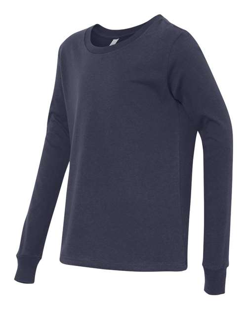 BELLA + CANVAS 3501Y Youth Jersey Long Sleeve Tee - Navy - side