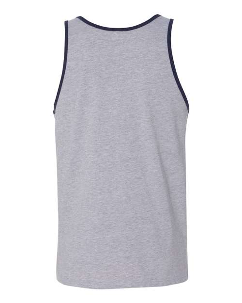 BELLA + CANVAS 3480 Jersey Tank - Athletic Heather/ Navy - back