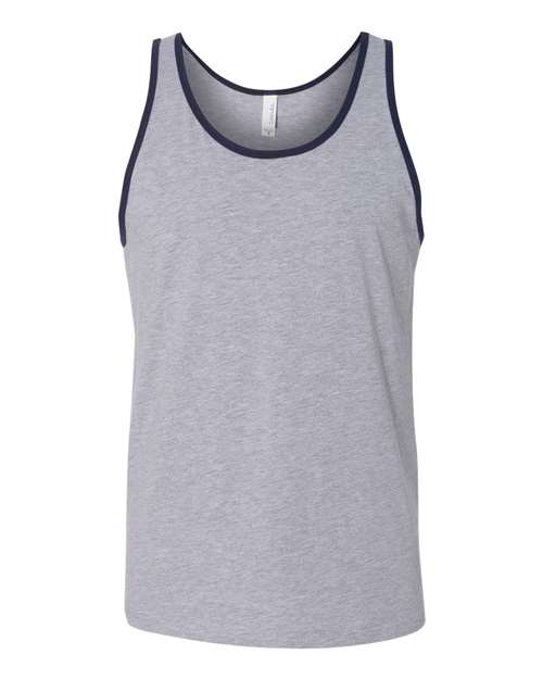 BELLA + CANVAS 3480 Jersey Tank - Athletic Heather/ Navy - front