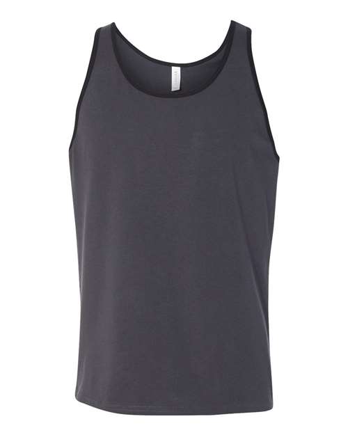 BELLA + CANVAS 3480 Jersey Tank - Dark Grey/ Black - front