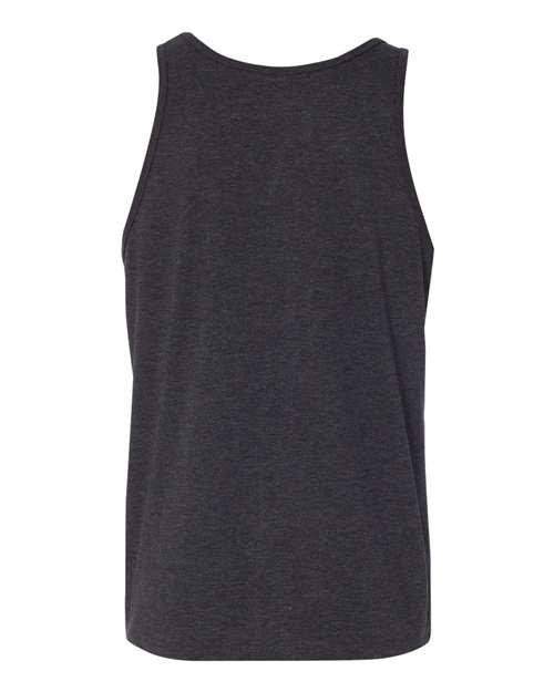 BELLA + CANVAS 3480 Jersey Tank - Charcoal Black Triblend/ Solid Black Triblend - back