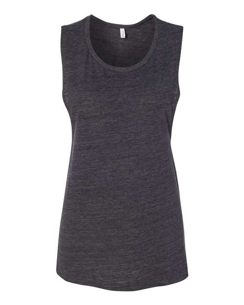 BELLA + CANVAS 8803 Women's Flowy Scoop Muscle Tank - Charcoal Black Slub - front