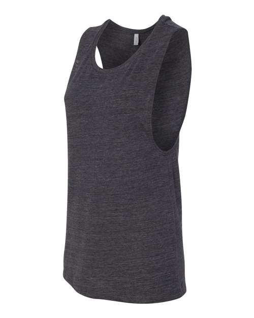 BELLA + CANVAS 8803 Women's Flowy Scoop Muscle Tank - Charcoal Black Slub - side