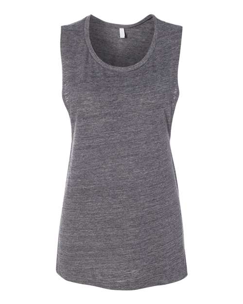 BELLA + CANVAS 8803 Women's Flowy Scoop Muscle Tank - Asphalt Slub - front