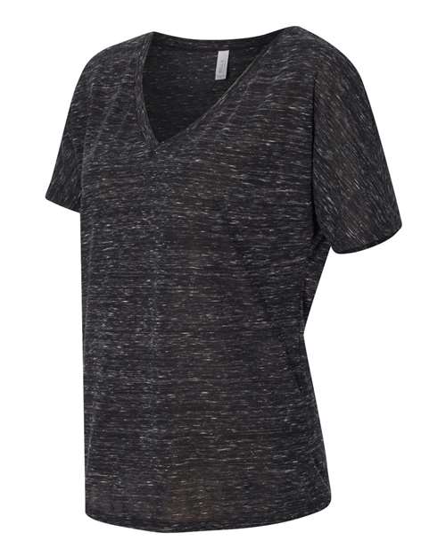 BELLA + CANVAS 8815 Women’s Slouchy V-Neck Tee - Black Marble - side