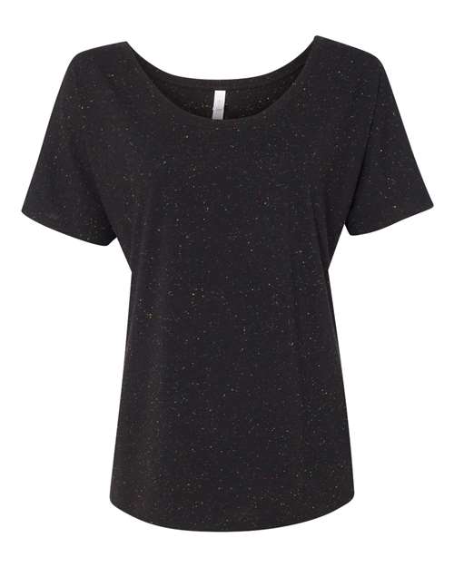 BELLA + CANVAS 8816 Women’s Slouchy Tee - Black Speckled - front