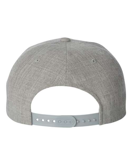 YP Classics 6089M Premium Flat Bill Snapback Cap - Heather Grey - back