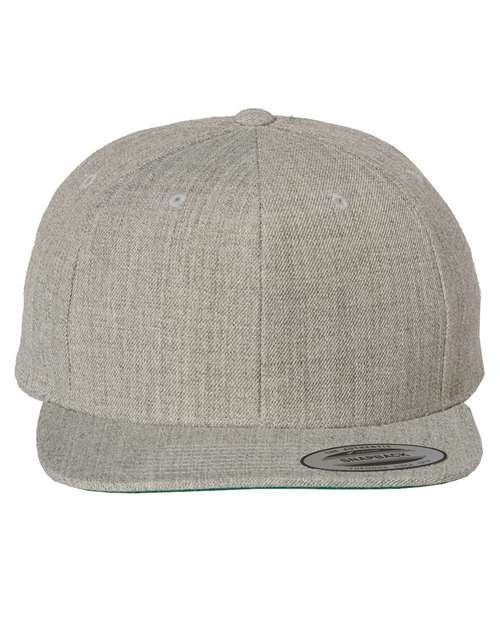YP Classics 6089M Premium Flat Bill Snapback Cap - Heather Grey - front