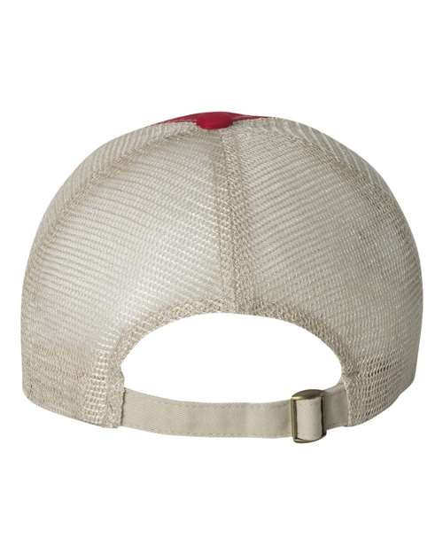 Valucap 3100 Contrast-Stitch Mesh-Back Cap - Red/ Stone - back