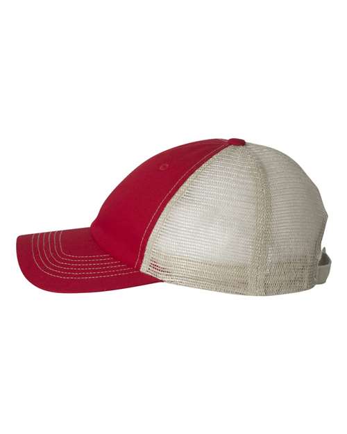 Valucap 3100 Contrast-Stitch Mesh-Back Cap - Red/ Stone - side