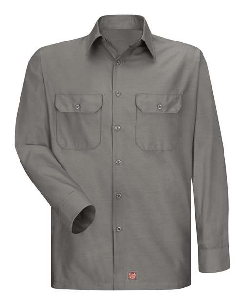 Red Kap SY50 Men's Ripstop Long Sleeve Shirt - GY-Grey - front