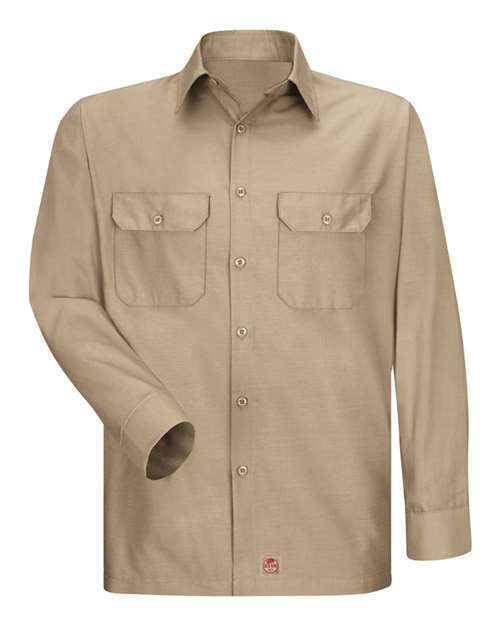 Red Kap SY50 Men's Ripstop Long Sleeve Shirt - Khaki - front